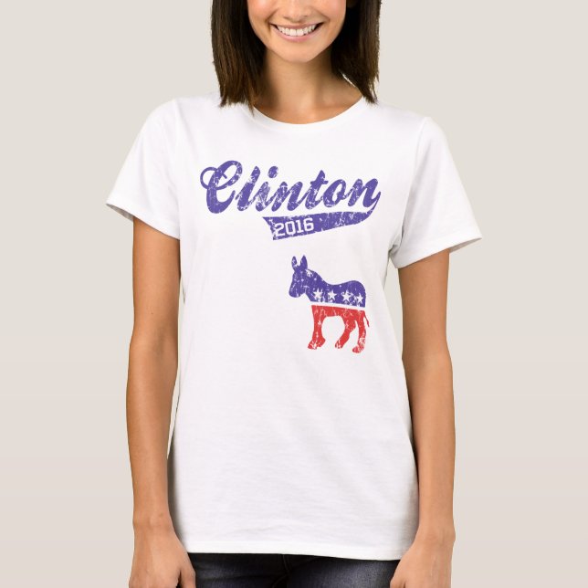 Camiseta Hillary Clinton 2016 Democrats Sporty (Anverso)
