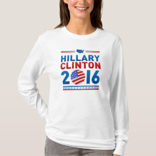 Camiseta Hillary Clinton 2016 Hanes Nano Long Sleeve TShirt
