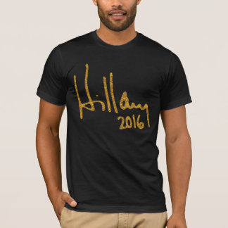 Camiseta Hillary Clinton Autograph Faux Gold Purpurina