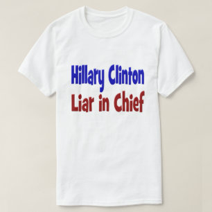 Camiseta Hillary Clinton Mentira en Jefe, rojo y azul