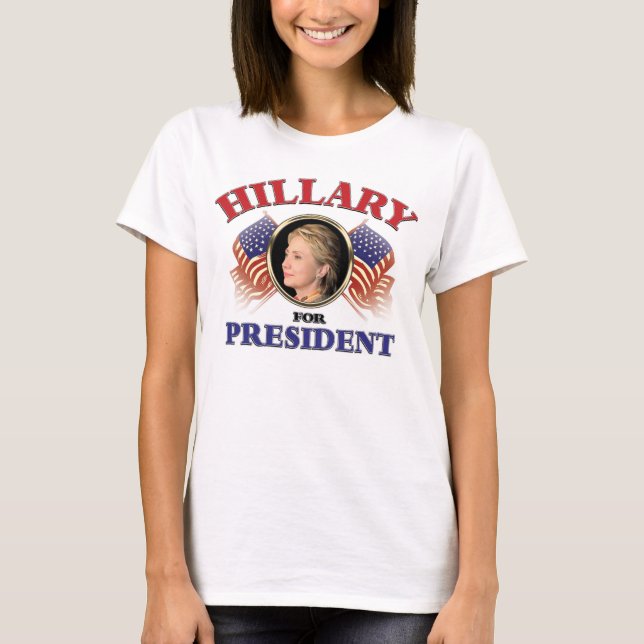 Camiseta Hillary Clinton Para Presidente 2016 (Anverso)