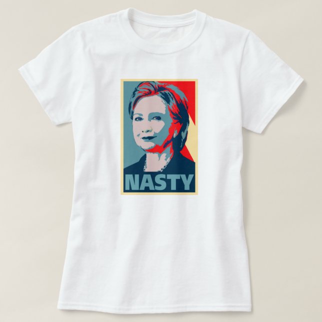 Camiseta ¿Hillary Clinton una mujer desagradable? Voto (Diseño del anverso)