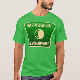 Camiseta Hillsborough County New Hampshire Retro Badge Gree