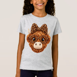 Camiseta Hilo de ganchillo falso Highland Cow Leopard Coque