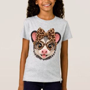Camiseta Hilo de ganchillo falso Opossum Leopardo Coquette