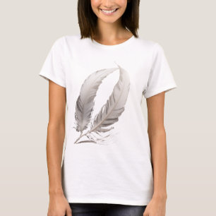 Camiseta hilo de plumas se transforma en un musical delicad