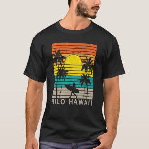 Camiseta Hilo Hawaii HI Beach Surfer Chica Palm Tree Hawaii