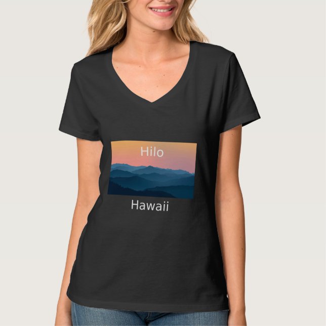 Camiseta Hilo Hawaii Mountain sunset hometown (Anverso)