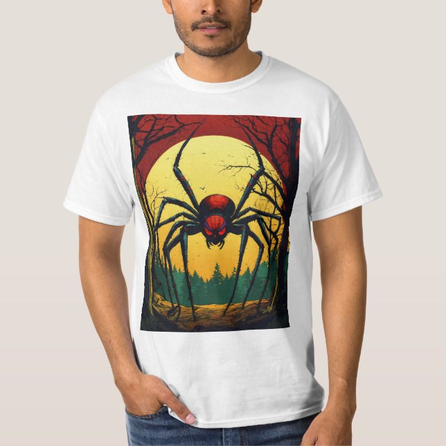 Camiseta Hilos de araña" "Arachnid Attire" "Fashiable Fan" (Anverso)
