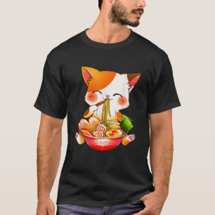 Camiseta Hilos De Estilo De Vida Otaku Co Ramen Gato Anime
