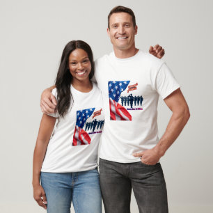 Camiseta Hilos de orgullo de patriotas blanco