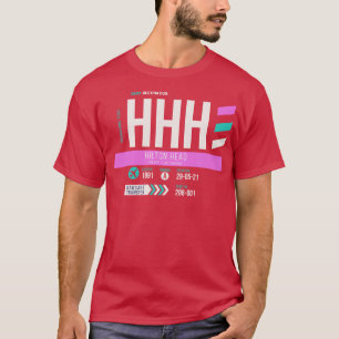 Camiseta Hilton Head HHH Airport Code Baggage Etiqueta 1
