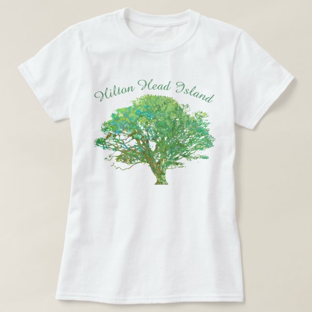 Camiseta Hilton Head Island SC Live Oak Tree (Diseño del anverso)