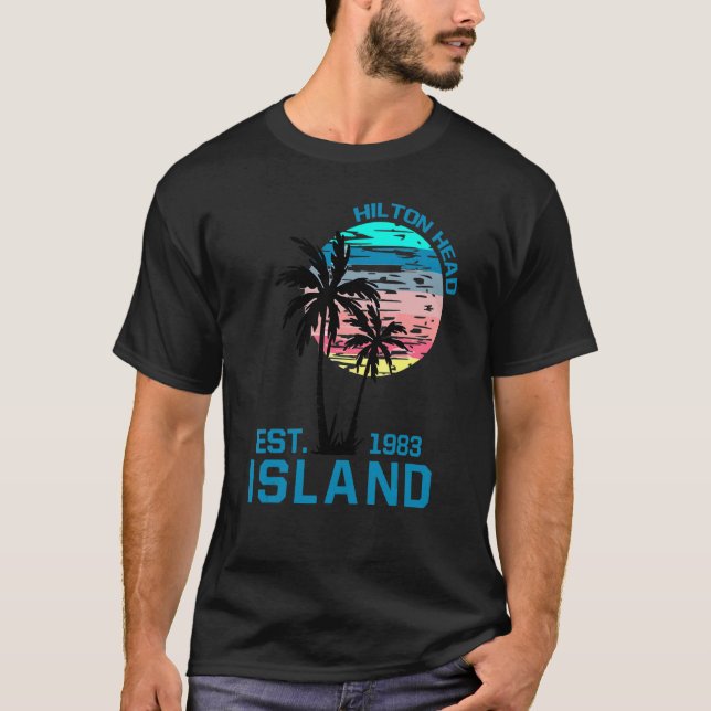 Camiseta Hilton Head Island South Carolina Beach Palm Trees (Anverso)