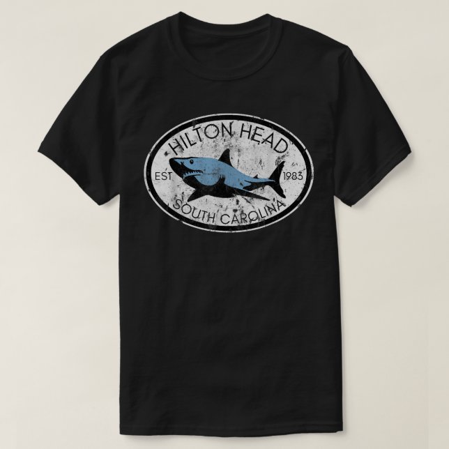 Camiseta Hilton Head Island South Carolina Fishing Shark Fi (Diseño del anverso)