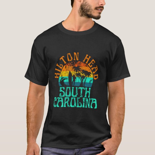 Camiseta Hilton Head South Carolina Surfing Beach Ocean (Anverso)