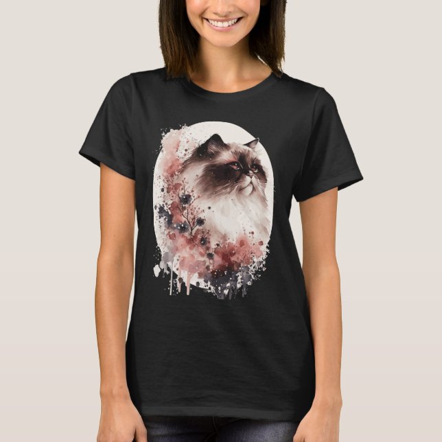 Camiseta Himalayan Cat Cherry Blossom Japanese Sakura (Anverso)