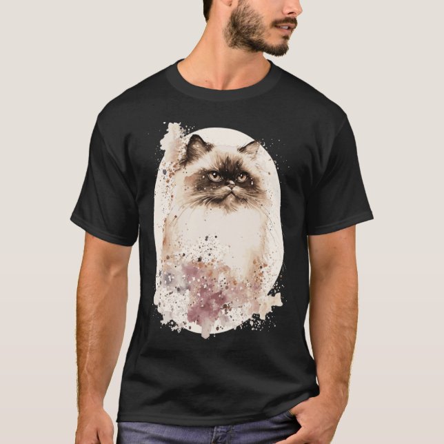 Camiseta Himalayan Cat Japanese Cherry Blossom Sakura (Anverso)
