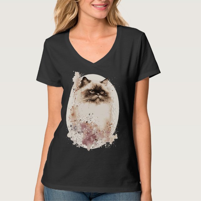 Camiseta Himalayan Cat Japanese Cherry Blossom Sakura (Anverso)