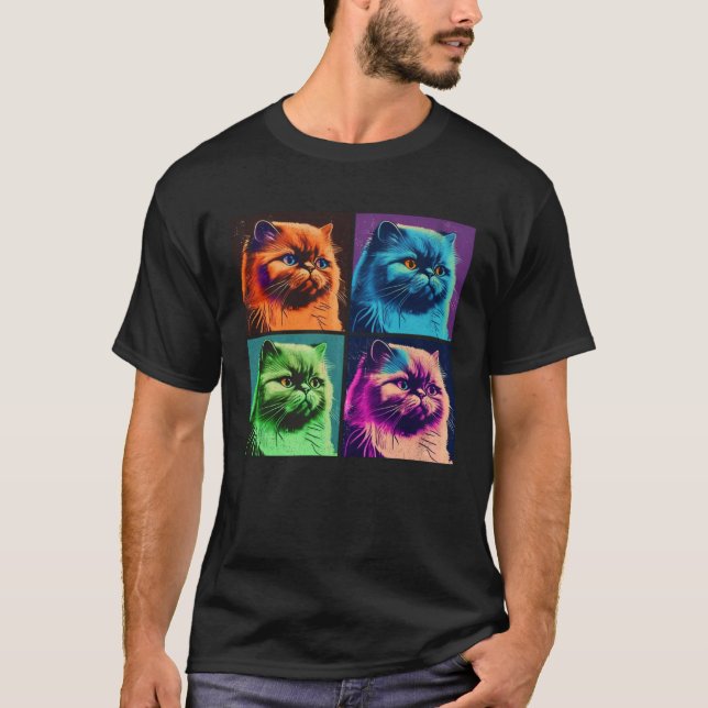 Camiseta Himalayan Cat Pop Illustration Colorful Animal (Anverso)