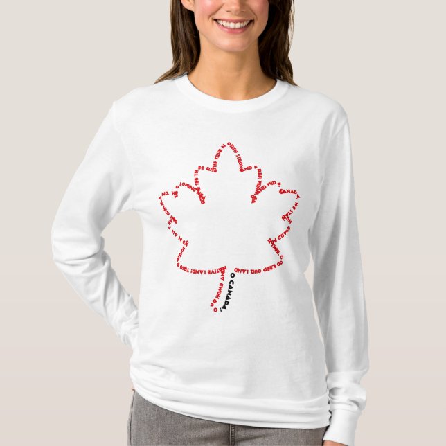 Camiseta Himno nacional de Canadá en hoja de arce (Anverso)
