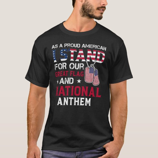Camiseta Himno nacional - Diseño de la bandera de los Estad (Anverso)