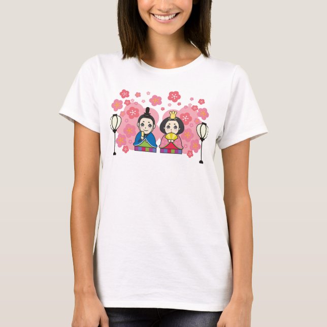 Camiseta Hina Matsuri Muñecas Flores de cerezo (Anverso)