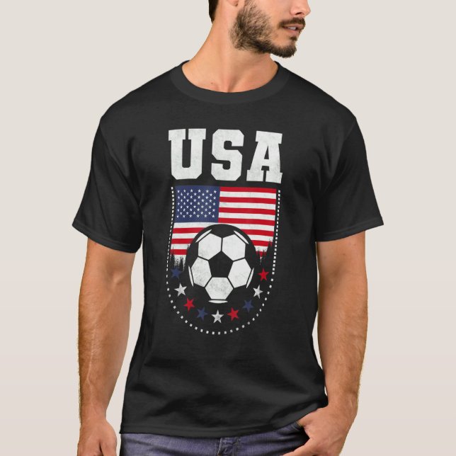 Camiseta Hincha De Fútbol De Bandera De Estados Unidos (Anverso)