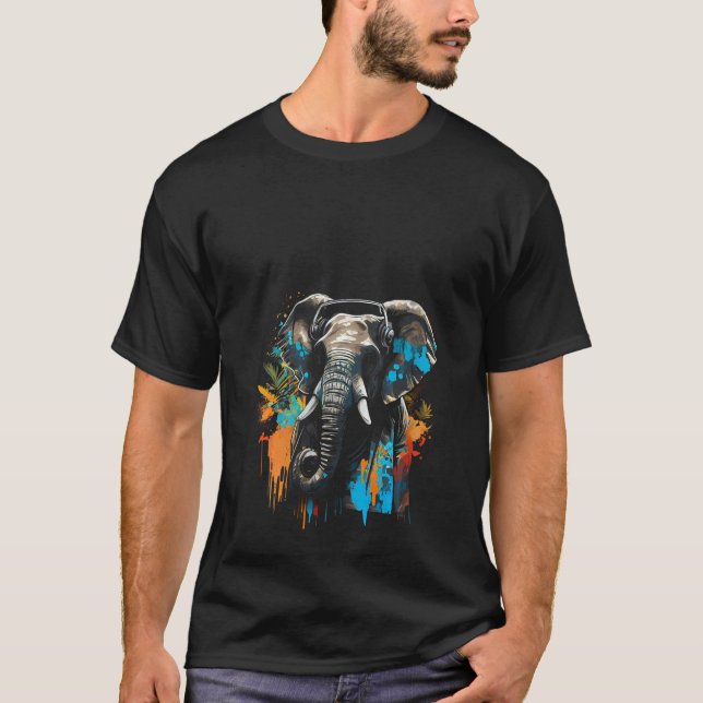 Camiseta Hincha de música DJ elefante fiesta conjunto fiest (Anverso)