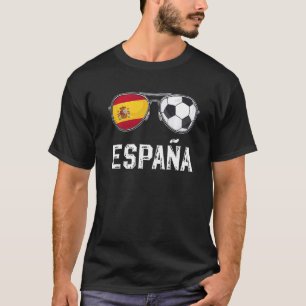 Camiseta Hincha Española Bandera y Fútbol Vidrio