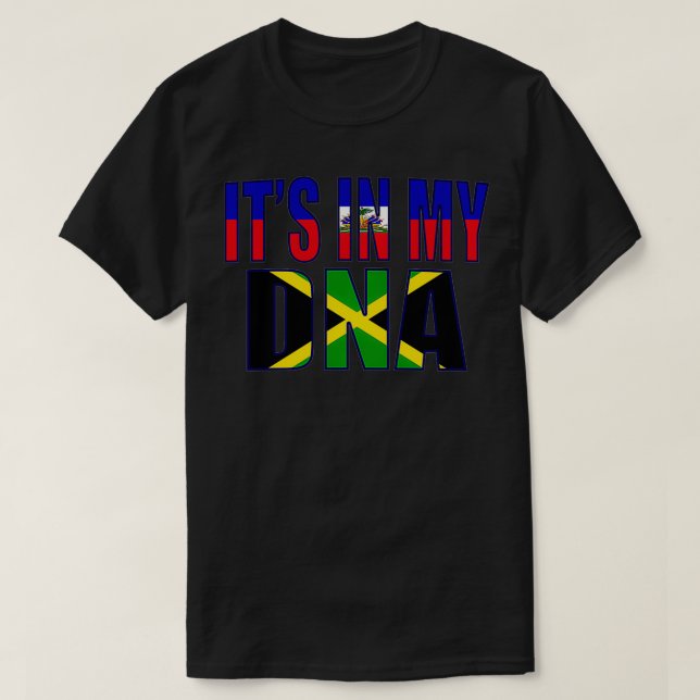 Camiseta Hincha Haitiana Y Jamaiquina Herencia De ADN De Mi (Diseño del anverso)