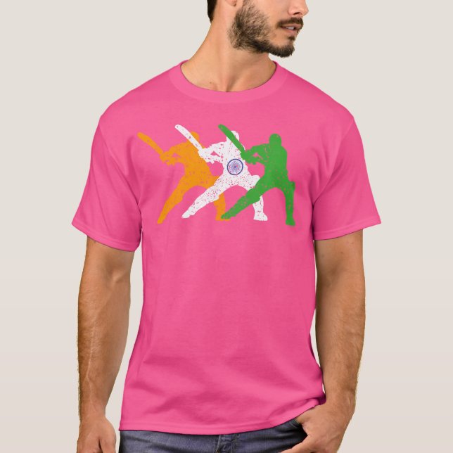 Camiseta Hincha hincha del equipo indio de críquet golpea l (Anverso)