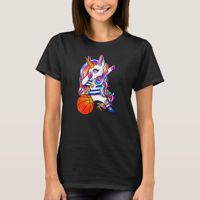 Camiseta Hinchas de baloncesto de Dabbing Unicorn Uruguay J (Anverso)