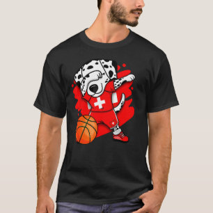 Camiseta Hinchas de baloncesto de Suiza Dabbing Dalmatian J
