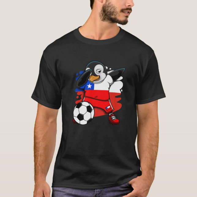 Camiseta Hinchas de fútbol de Chile Dabbing Penguin Pies de (Anverso)