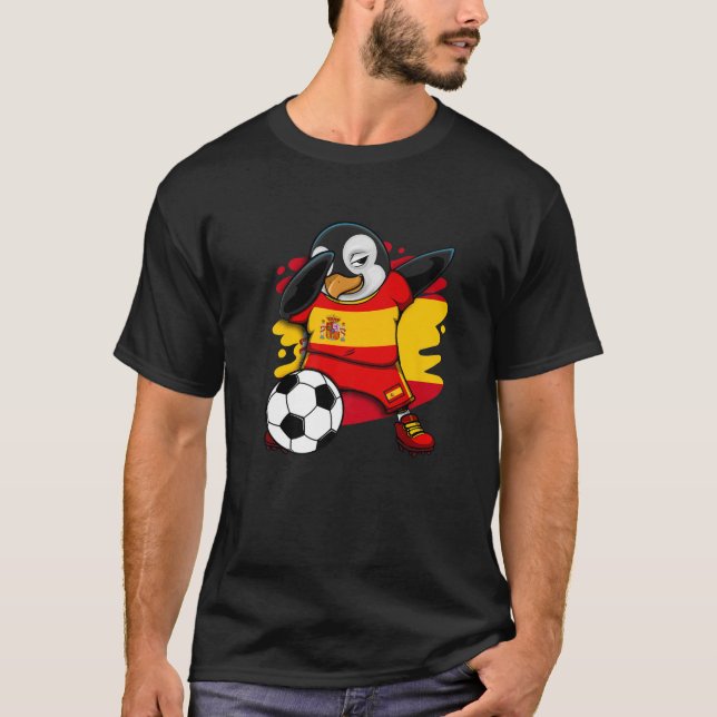 Camiseta Hinchas de fútbol de Dabbing Penguin España Pies d (Anverso)