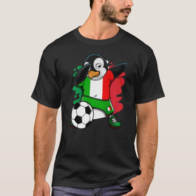 Camiseta Hinchas de fútbol de Dabbing Penguin Italia Pies d (Anverso)