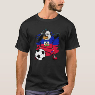 Camiseta Hinchas de fútbol de Haití en el pingüino Dabbing