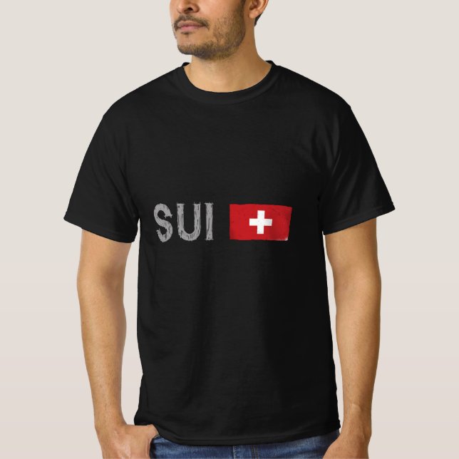 Camiseta Hinchas de fútbol de Suiza camuflan bandera suiza (Anverso)