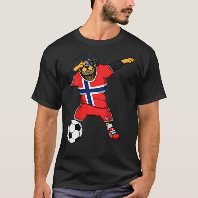 Camiseta Hinchas de fútbol del Dabbing Rottweiler de Norueg (Anverso)