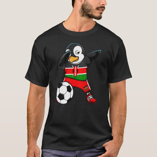Camiseta Hinchas de fútbol del Pingüino Dabbing Kenia Pies  (Anverso)