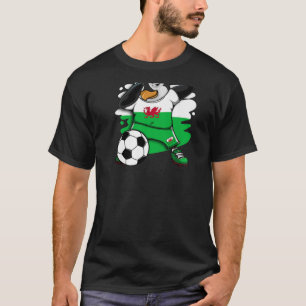 Camiseta Hinchas de fútbol del Pingüino Dabbing Wales Pies 
