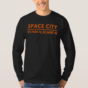 Camiseta Hinchas De Houston Tx Latitude Y Ciudad Espacial D