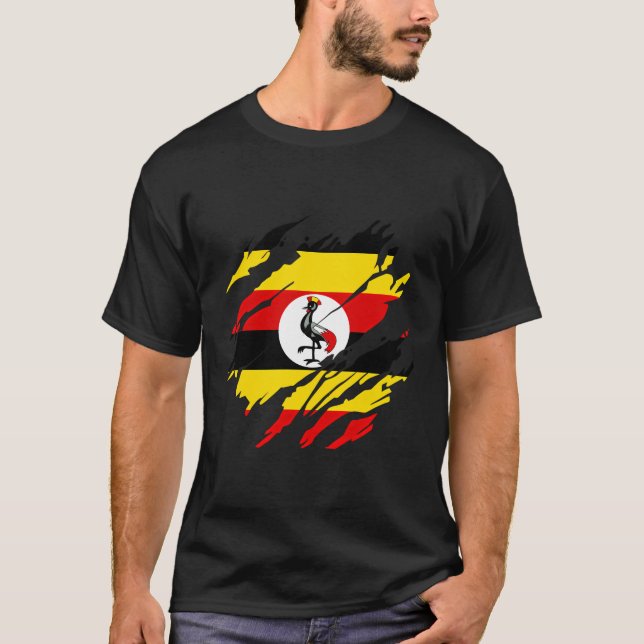 Camiseta Hinchas de la bandera del orgullo de Uganda (Anverso)