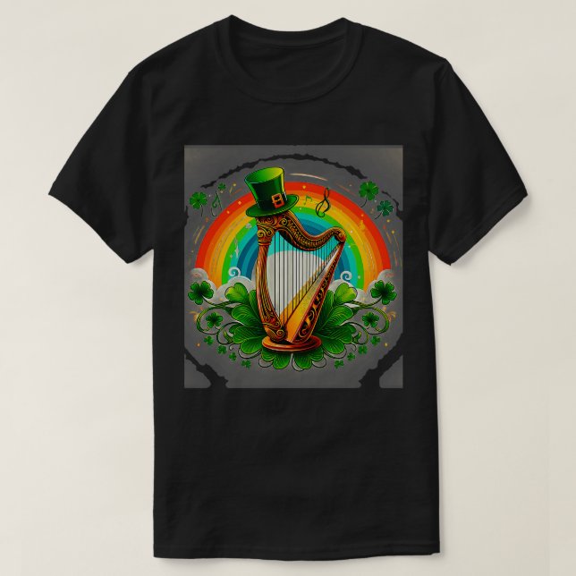 Camiseta Hinchas De La Música Irlandesa Y Esta Harp Y Shamr (Diseño del anverso)