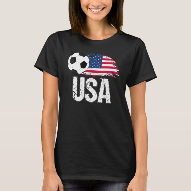 Camiseta Hinchas de la pelota de fútbol de Estados Unidos e (Anverso)