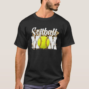 Camiseta Hinchas de Softball Leopard Women, mamá de Softbal
