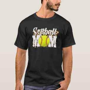 Camiseta Hinchas de Softball Leopard Women, Mamá de Softbal