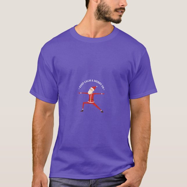 Camiseta Hinchas de Yoga Feliz Navidad Stress Santa Namaste (Anverso)