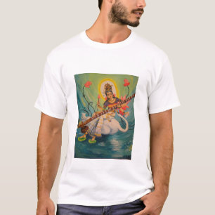 Camiseta hindú de la diosa de Saraswati